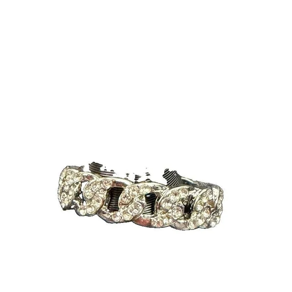 925 Silver Iced Out Miami Cuban Link Ring 4.5 Grams Size 9